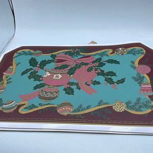 Lot of 4 Town & Country Christmas vintage vinyl placemats.